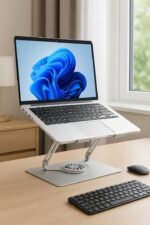 🛒 Support Ordinateur Portable YL-906 Rotatif 360° avec Double Ventilation – Aluminium Premium